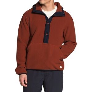 The North Face Men's Rust and Navy Fleece Hoodie Long Sleeve Size S
